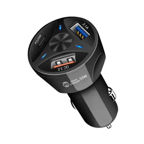 C-01 3G PLUS 55W Super Fast 3-Port Car Charger (PD + QC 3.0)