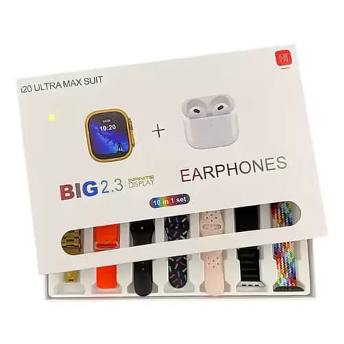 I20 Ultra Smart Watch With Earbuds And 7 Straps