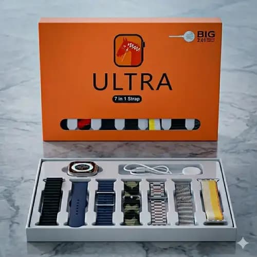 Ultra Smart Watch With 7 Straps